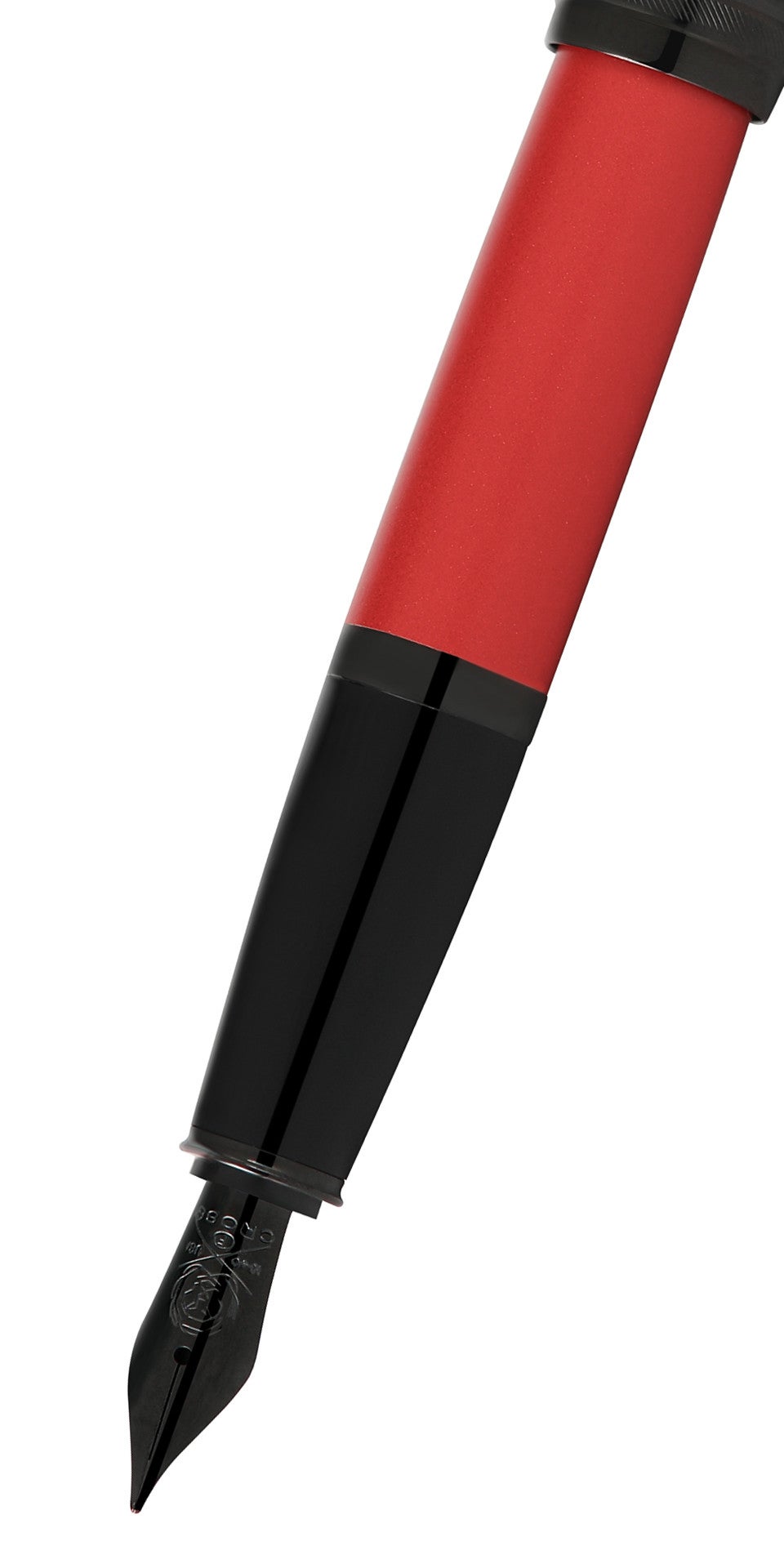 Bailey matte red lacquer fountain pen with black cap and grip, stainless steel extra-fine nib on Tampa Home & Garden Store
