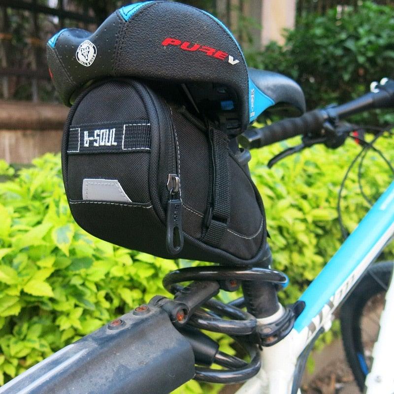 Stevvex waterproof bike saddle bag under-seat storage pouch with zipper and strap on Tampa Home & Garden Store