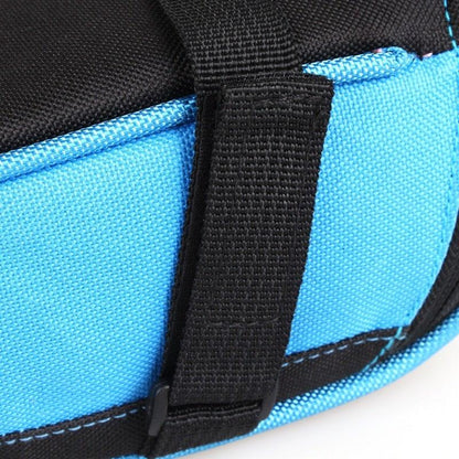 Stevvex waterproof bike saddle bag blue fabric with adjustable black straps on Tampa Home & Garden Store