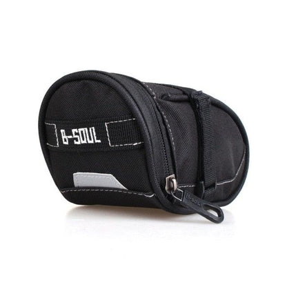 Steevex bike saddle bag waterproof under-seat pouch with straps, black nylon, reflective on Tampa Home & Garden Store