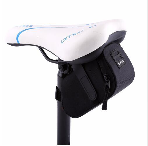 Stevvex waterproof bike saddle bag under-seat pouch with zip pocket and strap on bicycle on Tampa Home & Garden Store