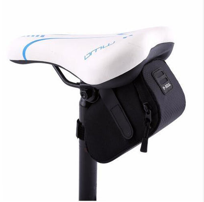 Stevvex waterproof bike saddle bag under-seat pouch with zip pocket and strap on bicycle on Tampa Home & Garden Store