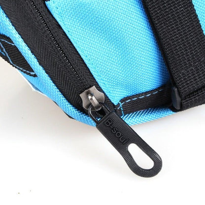 Stevvex blue waterproof bike saddle bag with black zipper pull and strap under-seat pouch on Tampa Home & Garden Store