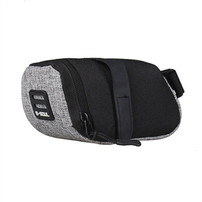 Bike saddle bag Stevvex waterproof under-seat pouch, gray/black fabric with strap and zipper on Tampa Home & Garden Store