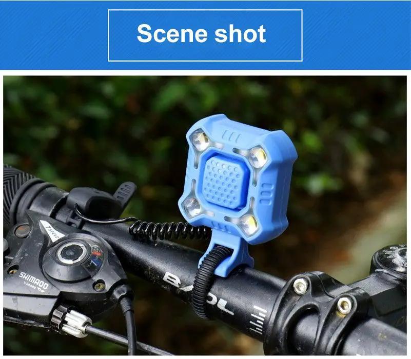 Bike Bell and 4 Lamp Light Set with USB Charging