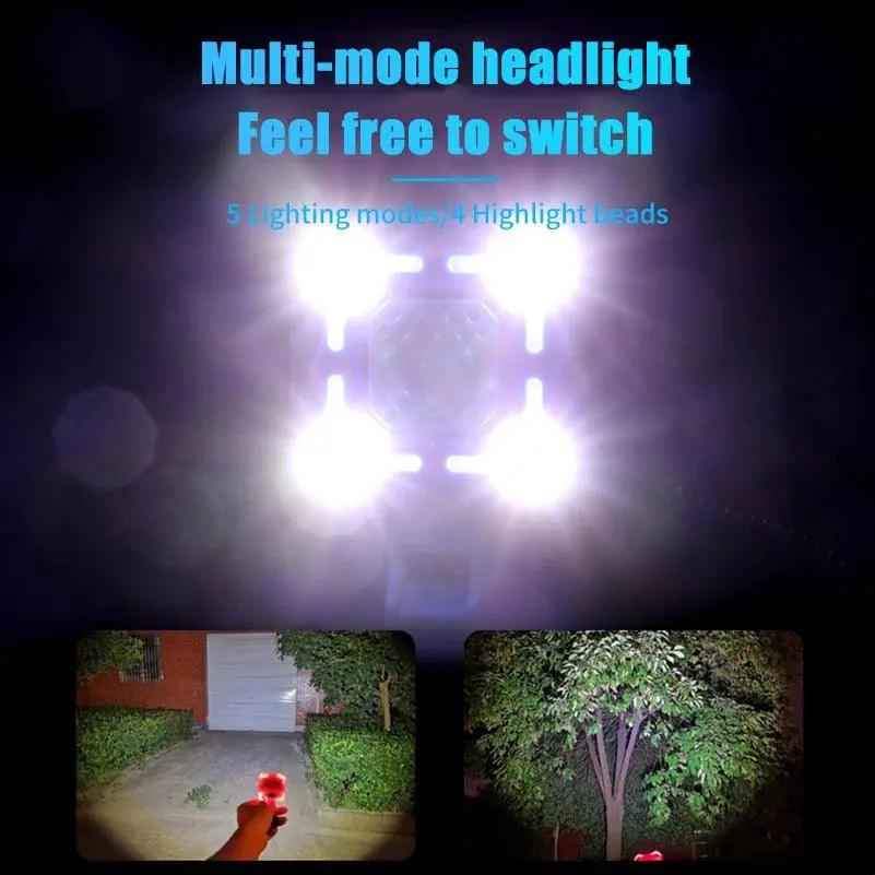Bike Bell and 4 Lamp Light Set with USB Charging