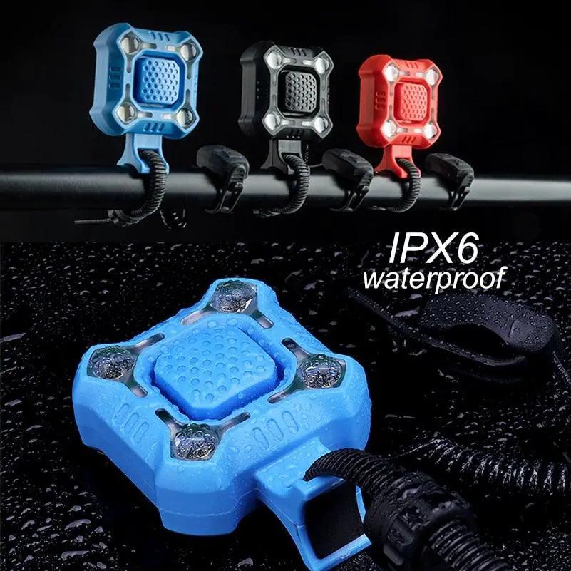 Bike Bell and 4 Lamp Light Set with USB Charging