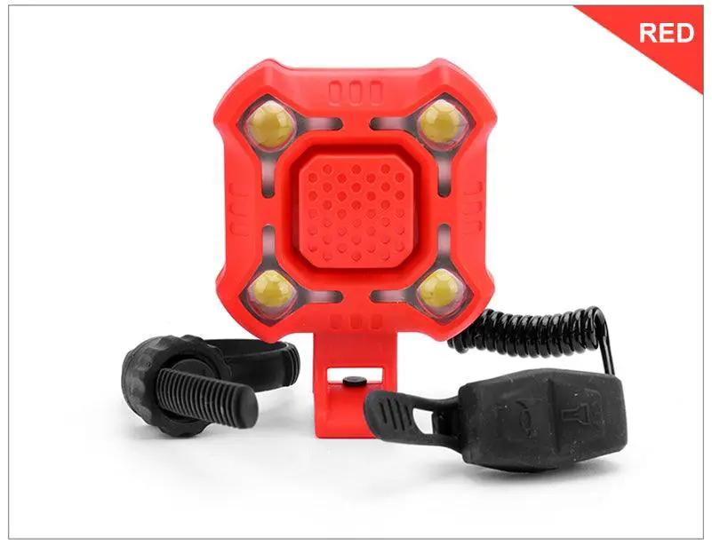 Bike Bell and 4 Lamp Light Set with USB Charging