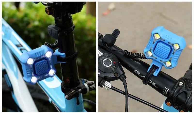 Bike Bell and 4 Lamp Light Set with USB Charging