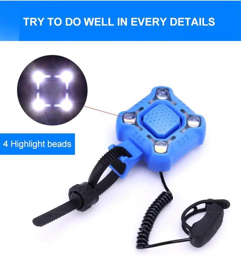 Bike Bell and 4 Lamp Light Set with USB Charging