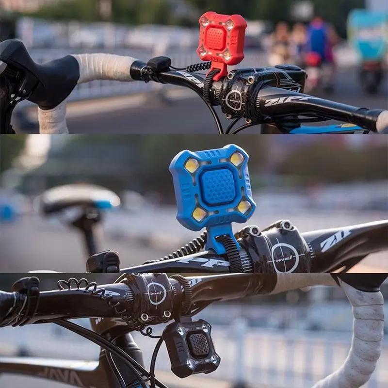 Bike Bell and 4 Lamp Light Set with USB Charging