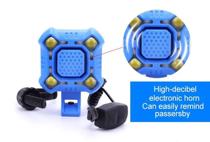 Bike Bell and 4 Lamp Light Set with USB Charging