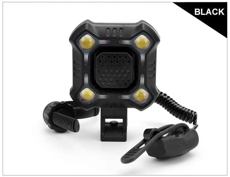 Bike Bell and 4 Lamp Light Set with USB Charging