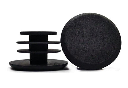 Set of two black rubber bicycle bar end plugs with ribbed spacers for ergonomic grip on Tampa Home & Garden Store