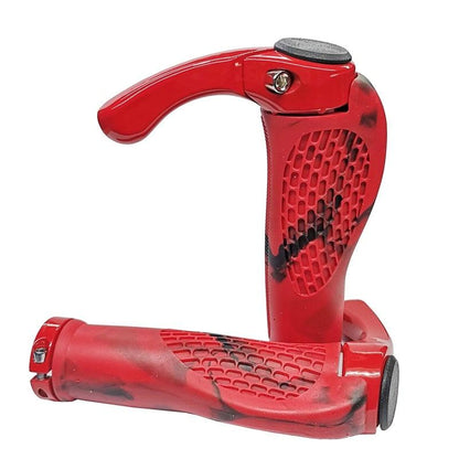 Stevvex red ergonomic bicycle handlebar grips with bar ends for MTB on Tampa Home & Garden Store