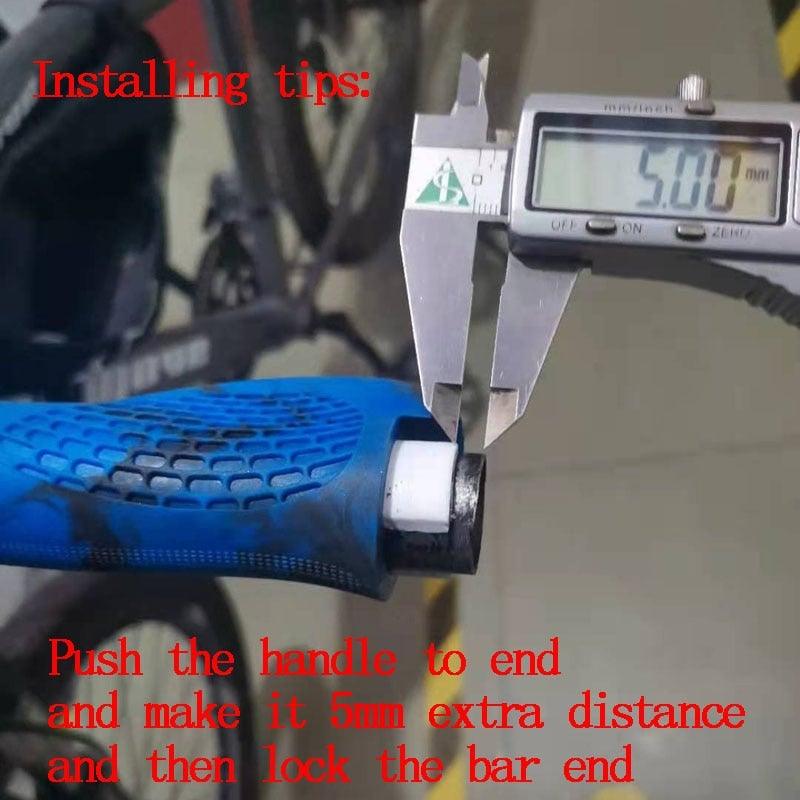 Stevvex blue ergonomic bike handlebar grip with white spacer and end plug, 5 mm caliper on Tampa Home & Garden Store