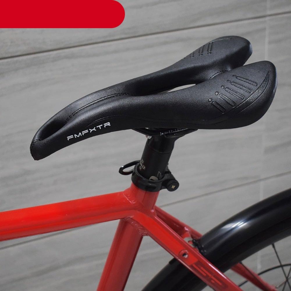 Stevvex bike saddle black PU leather padded cushion sponge shock-absorbing for MTB ST90SP5522FIT on Tampa Home & Garden Store