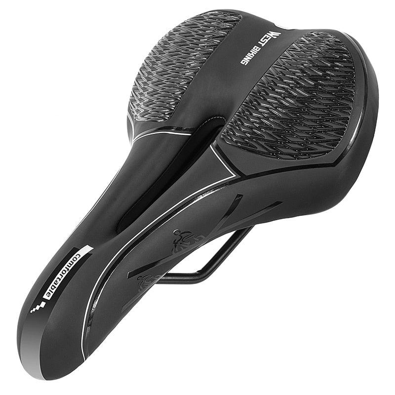 Bike saddle Stevvex black PU leather gel cushion anti-slip waterproof for mountain bikes on Tampa Home & Garden Store