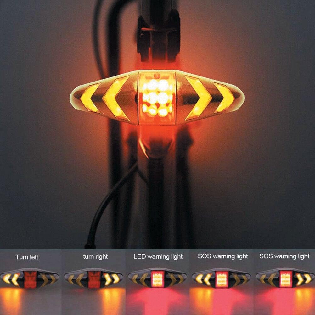 Stevvex ST90SP4623VBK wireless bike signal tail light with turn signals and orange LED warning on Tampa Home & Garden Store