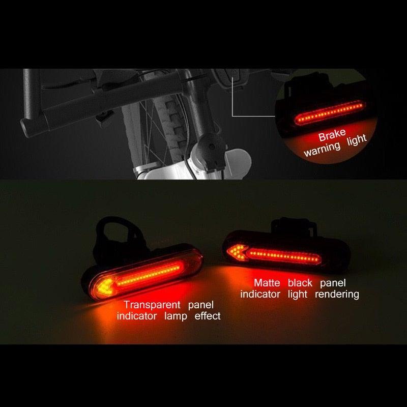 Bike taillight USB remote LED rear lamp set, matte black panels, red brake lights 2pcs on Tampa Home & Garden Store