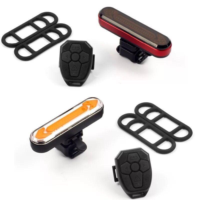 Stevvex bike taillight with remote USB rear lamp indicator, red housing, two mounting straps on Tampa Home & Garden Store