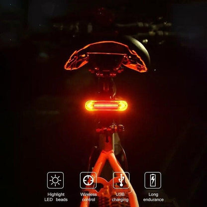 Stevvex bike taillight orange LED rear lamp with wireless control, USB charging on Tampa Home & Garden Store