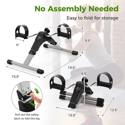 Under desk pedal exerciser with LCD display for legs and arms, foldable mini exercise bike on Tampa Home & Garden Store