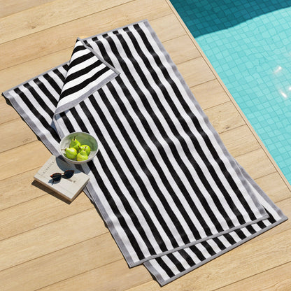 Cabana Cotton Beach Towel and Striped Border