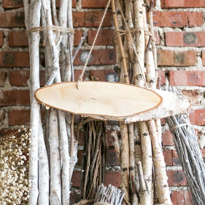 Birch Wood Solid Wood Sign Board, oval, natural finish with rope hanger, rustic decor on Tampa Home & Garden Store