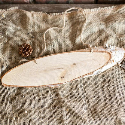 Birch Wood Solid Wood Sign Board by RusticReach, natural birch plank with rope hanger on Tampa Home & Garden Store