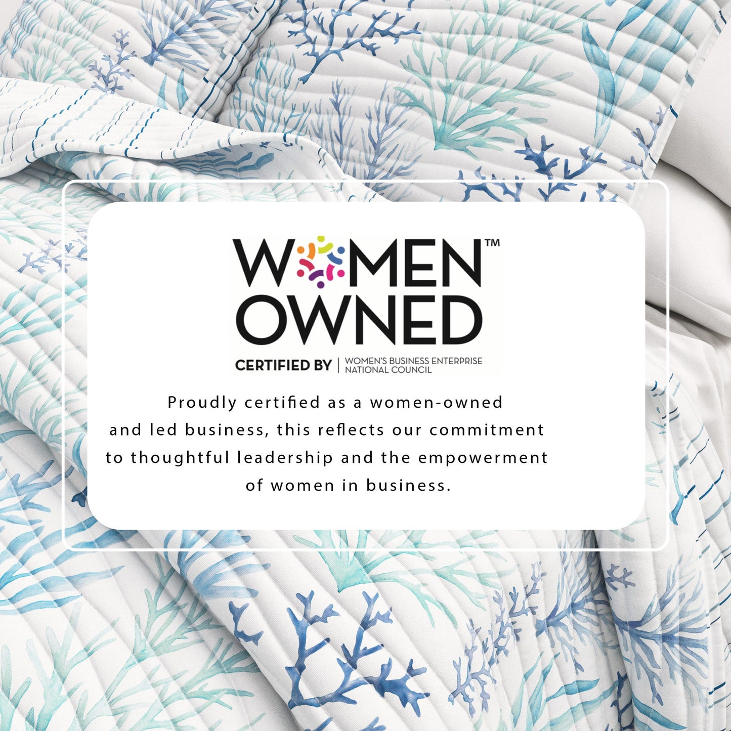 Watercolor Blue Coral Quilt for the Bedroom