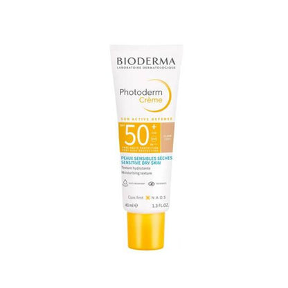 Sunscreen Bioderma Photoderm Crème SPF50+ tube with orange cap for sensitive dry skin on Tampa Home & Garden Store