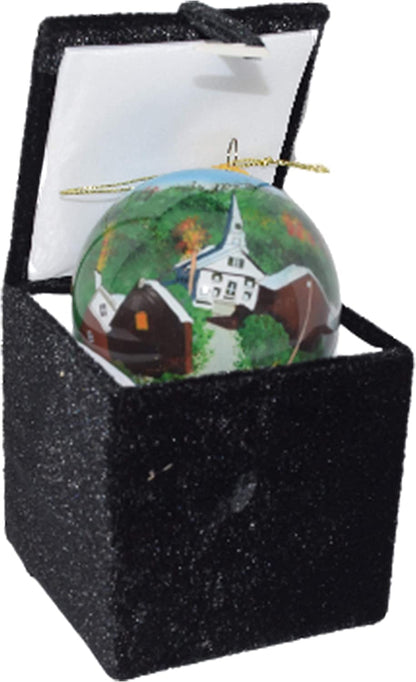 Boule à facettes en verre peinte à la main - Village du Vermont