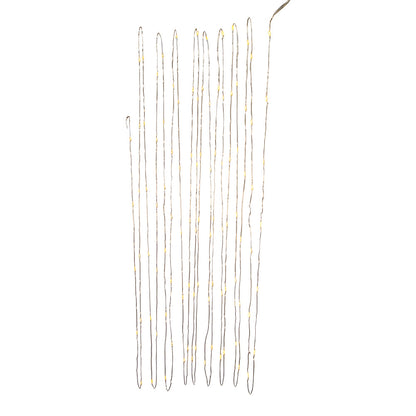 Guirlande lumineuse féérique à 100 ampoules, blanc chaud, à piles, fil argenté