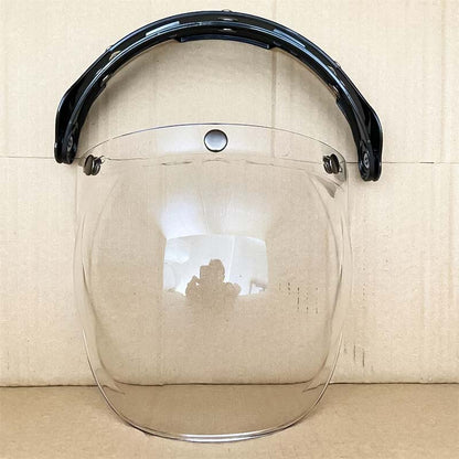Retro Bubble Shield Visor motorcycle goggles clear black three-buckle design on Tampa Home & Garden Store