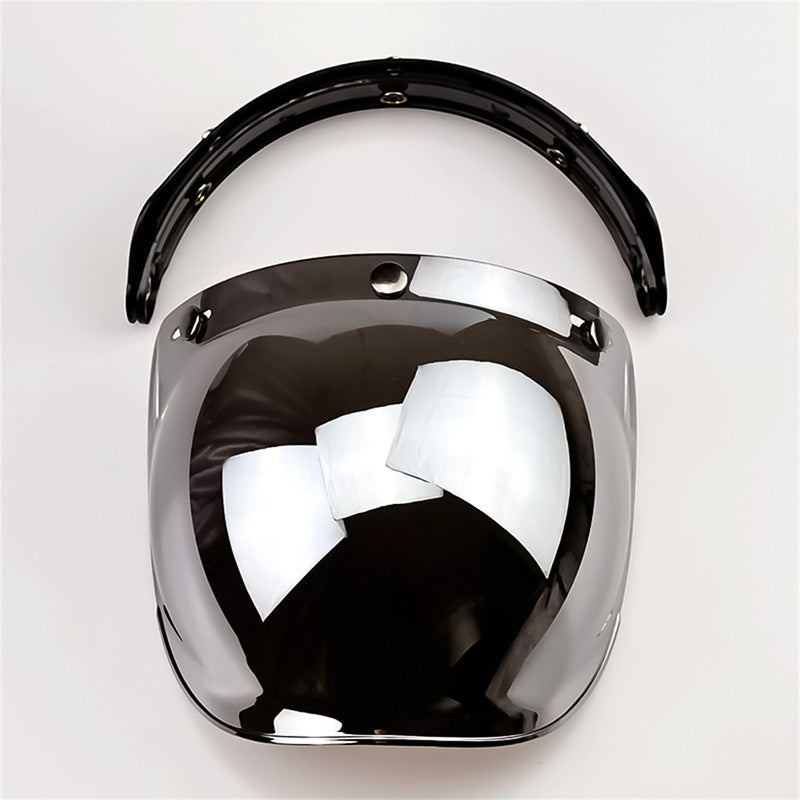 Retro Bubble Shield Visor for motorcycle goggles by BikerZoneZ with three-buckle fit on Tampa Home & Garden Store