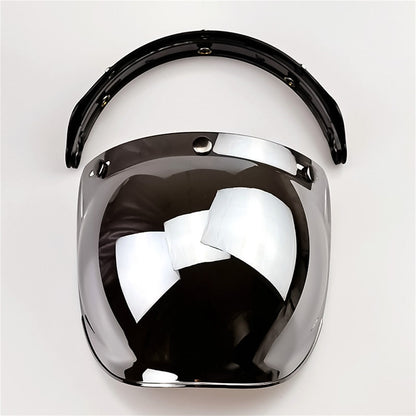 Retro Bubble Shield Visor for motorcycle goggles by BikerZoneZ with three-buckle fit on Tampa Home & Garden Store