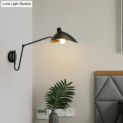 Brass Adjustable Wall Sconce by Decorbites with adjustable black arm and brass shade on Tampa Home & Garden Store