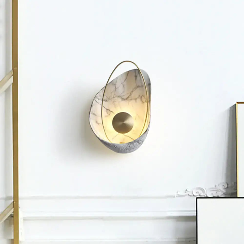 Black Marble Wall Light by Decorbites, wall-mounted fixture with gold inner bowl on Tampa Home & Garden Store