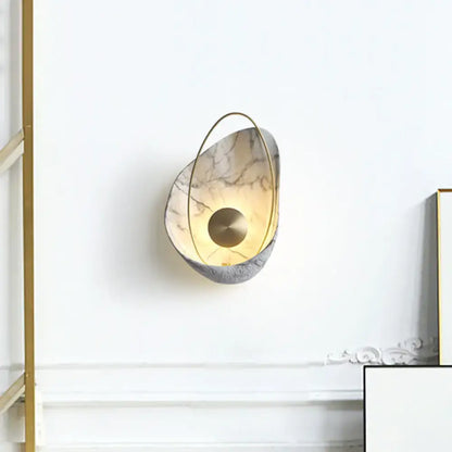 Black Marble Wall Light by Decorbites, wall-mounted fixture with gold inner bowl on Tampa Home & Garden Store