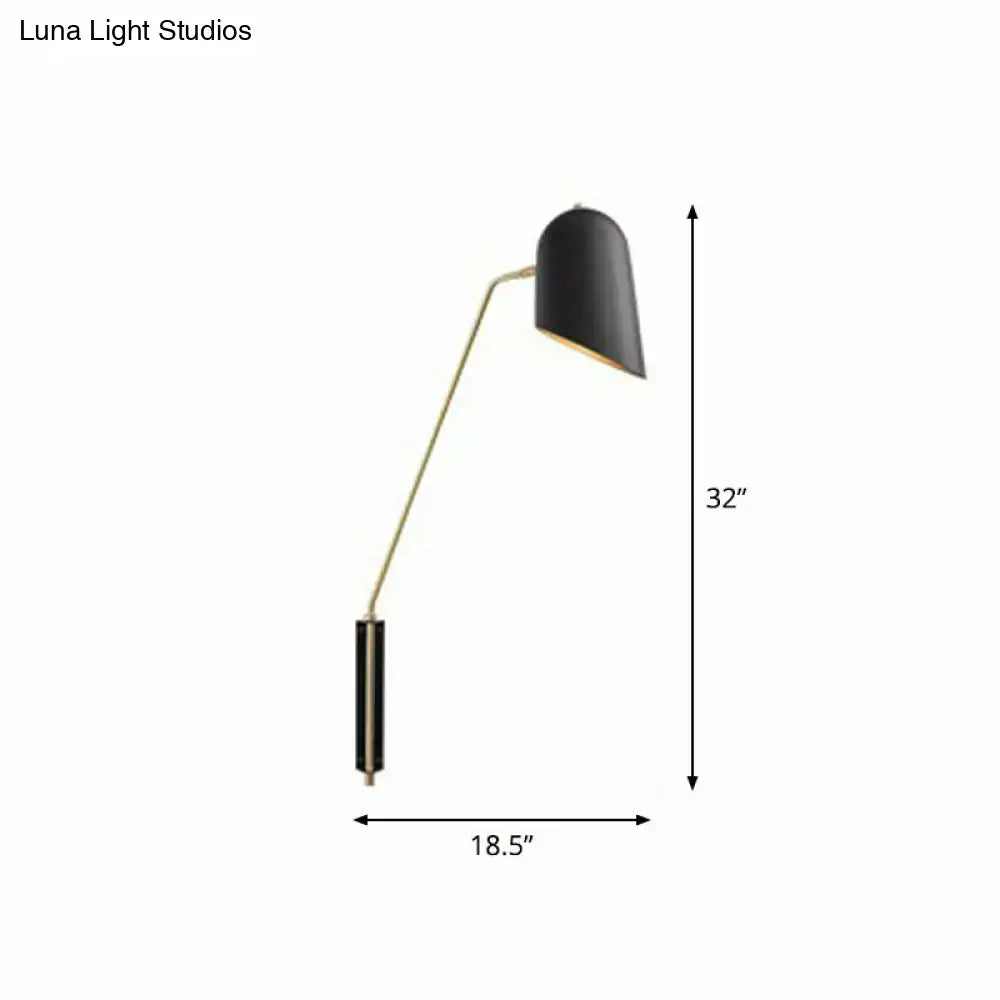 Black metal reading sconce with brass arm, 32in tall, 18.5in wide Decorbites on Tampa Home & Garden Store