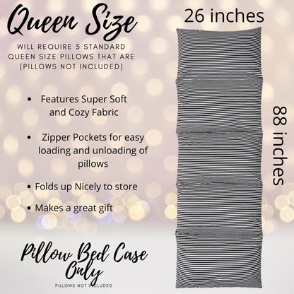 Black and white striped pillow bed slipcover for kids floor lounger; pillow not included on Tampa Home & Garden Store