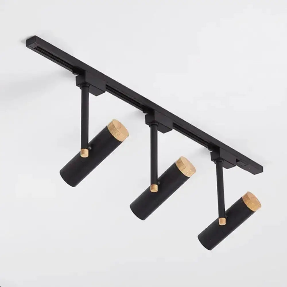 Ceiling lamp 3-light track lighting in black with wood accents by Decorbites on Tampa Home & Garden Store