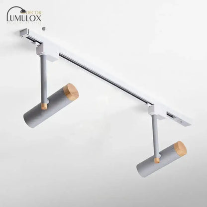 Ceiling lamp 3-light track by Decorbites in black and wood for kitchen metallic spotlight on Tampa Home & Garden Store