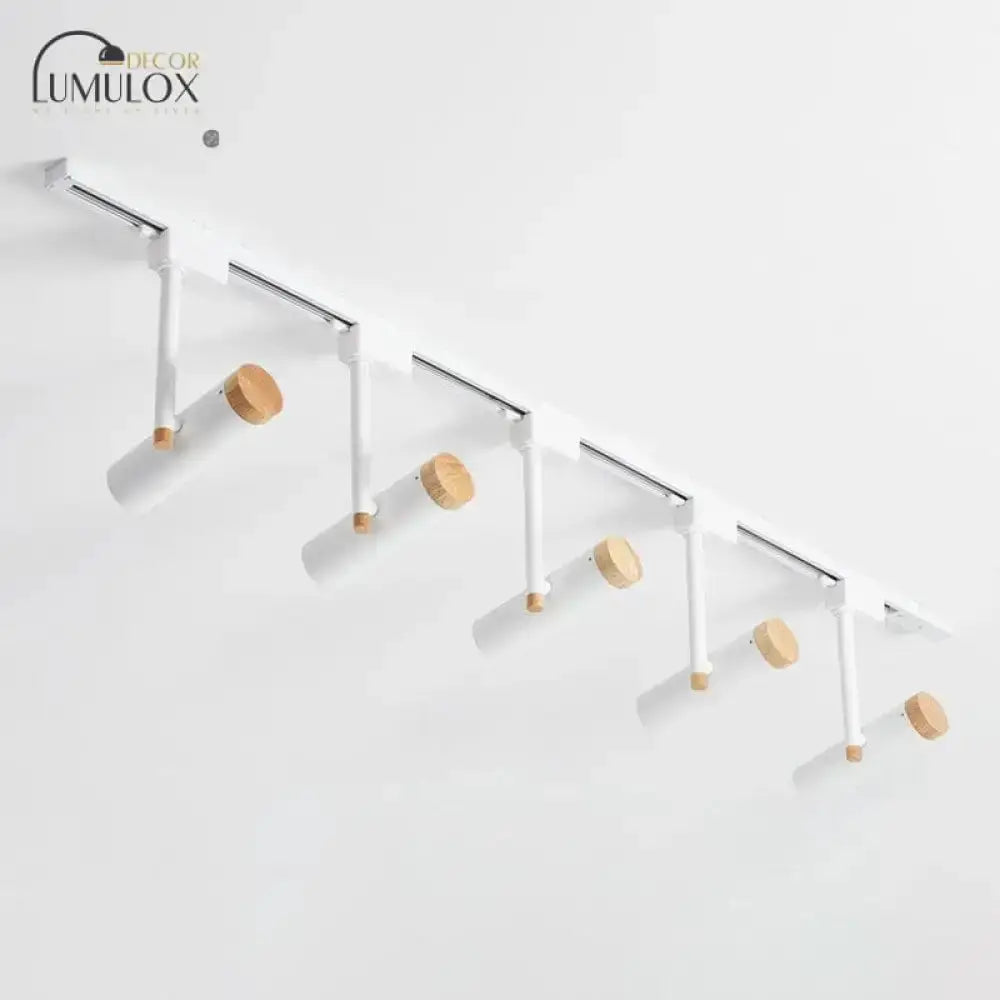 Ceiling lamp track lighting white metal with wood accents 3-light fixture on Tampa Home & Garden Store