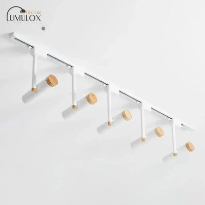 Ceiling lamp track lighting white metal with wood accents 3-light fixture on Tampa Home & Garden Store