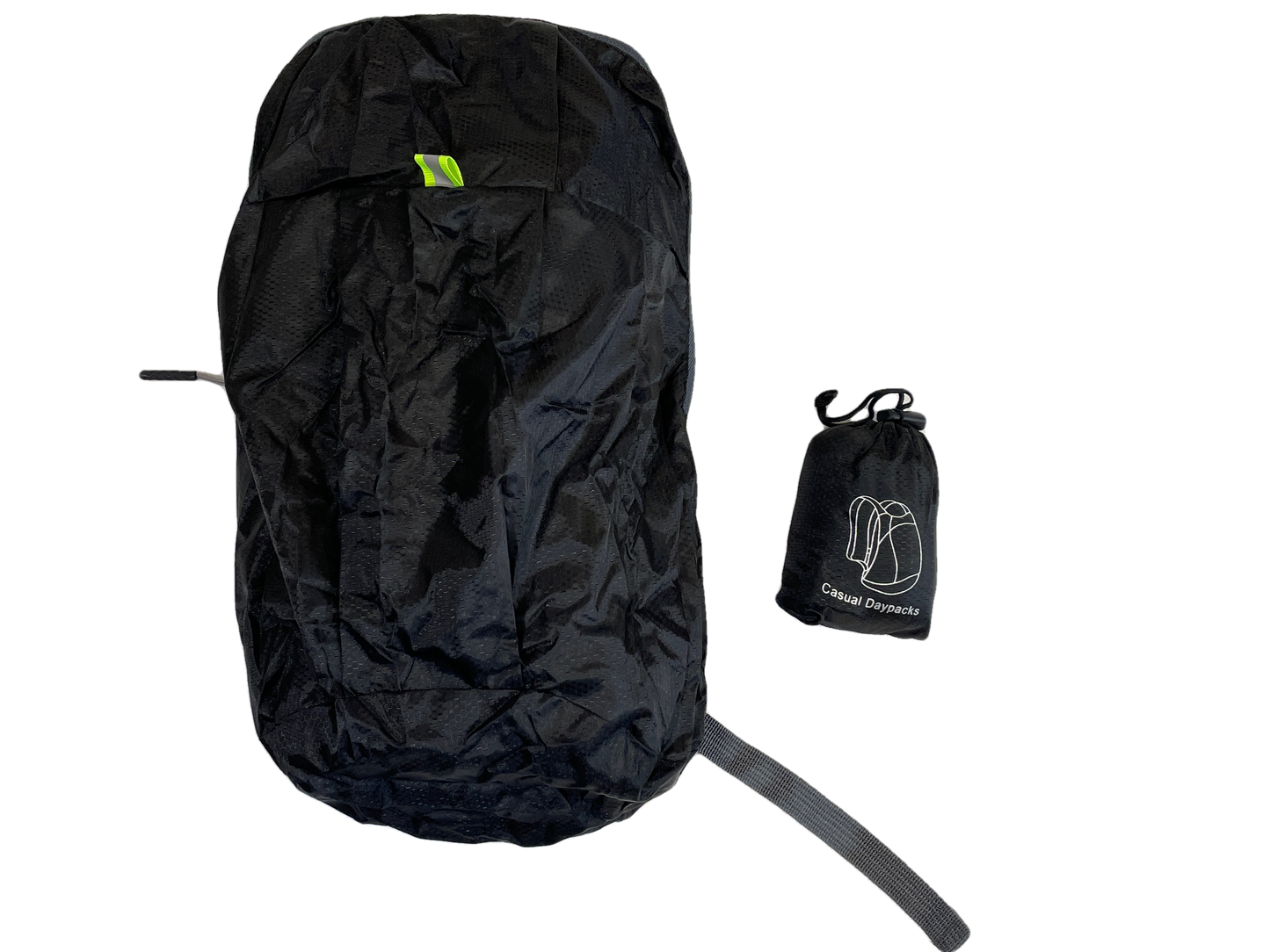 River Country Gear black polyester day pack with lime green pull; includes a drawstring pouch on Tampa Home & Garden Store