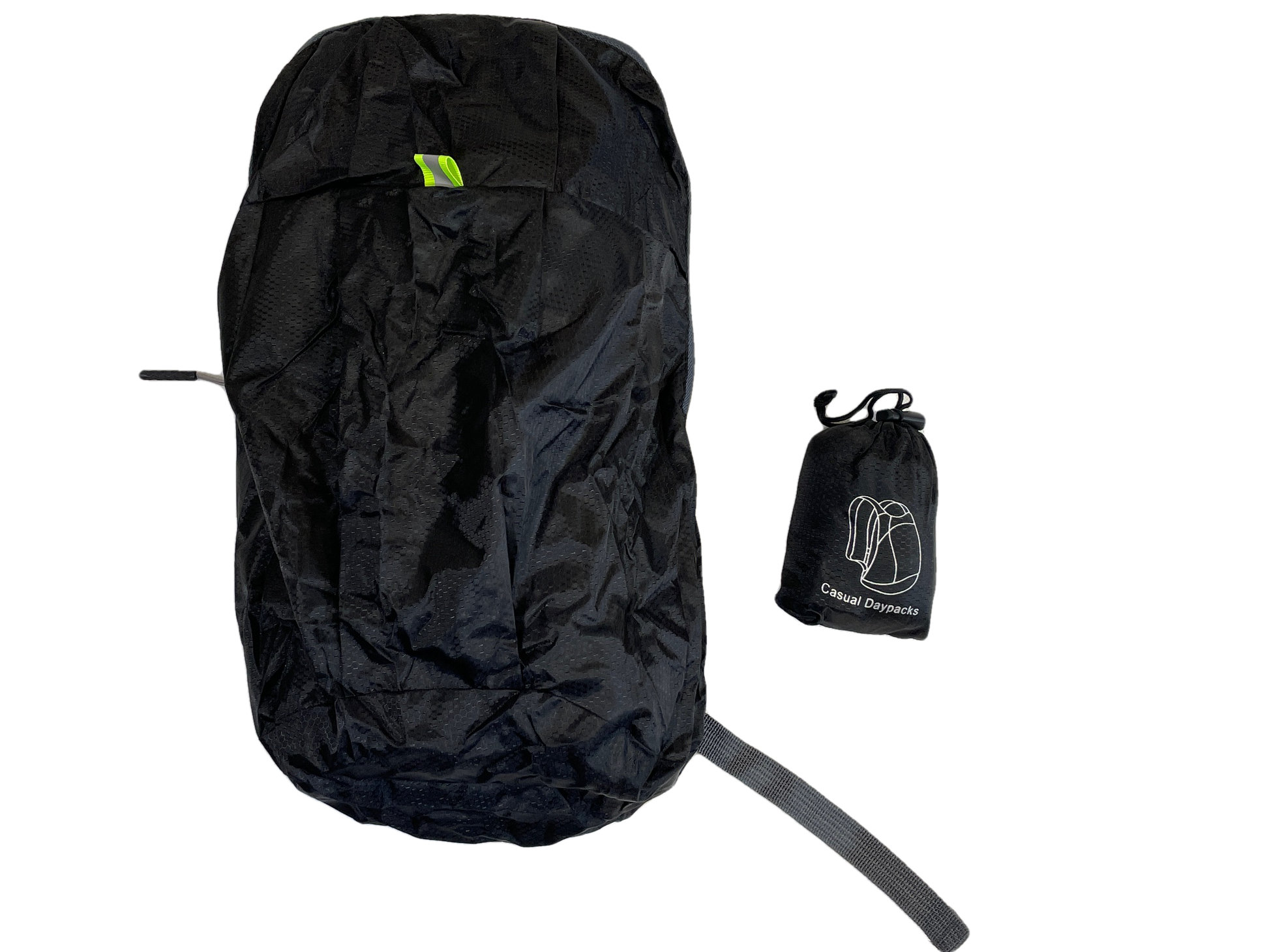 River Country Gear black polyester day pack with lime green pull; includes a drawstring pouch on Tampa Home & Garden Store