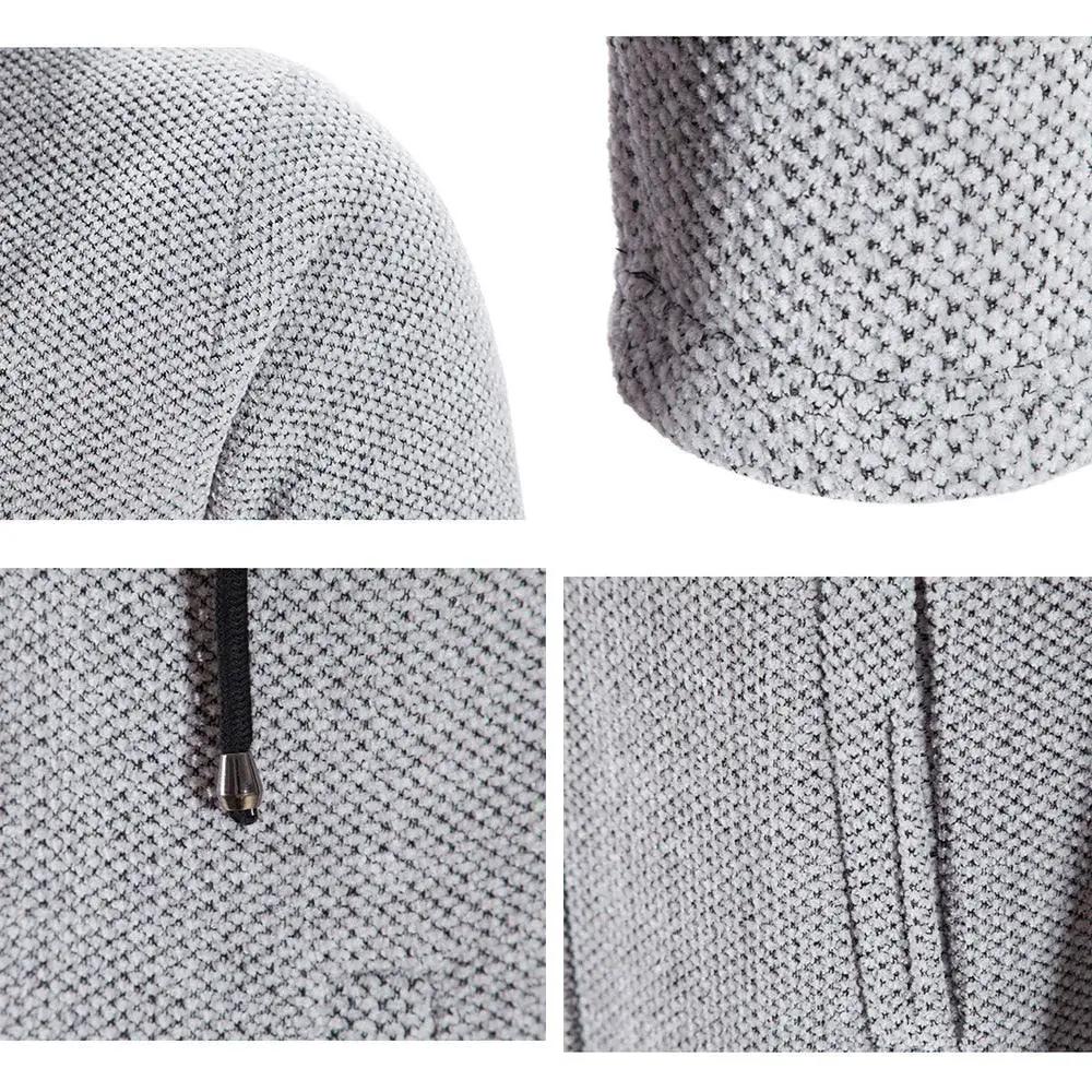 Black Cashmere Hooded Coat for Men Winter