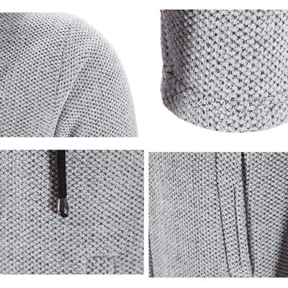 Black Cashmere Hooded Coat for Men Winter
